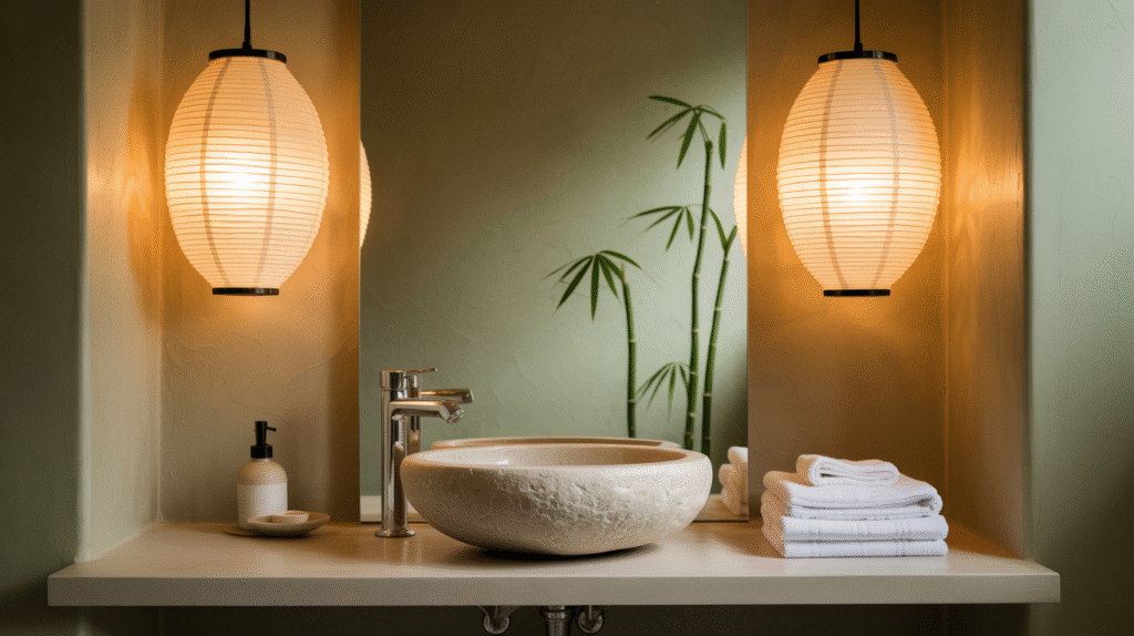 Low Lighting with Paper Lantern Sconces