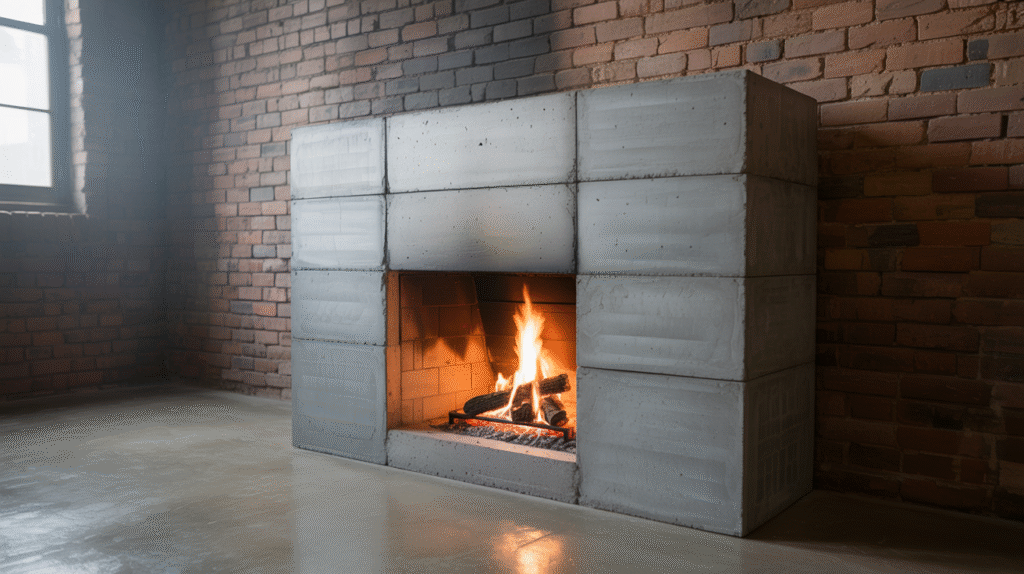Concrete Fireplace