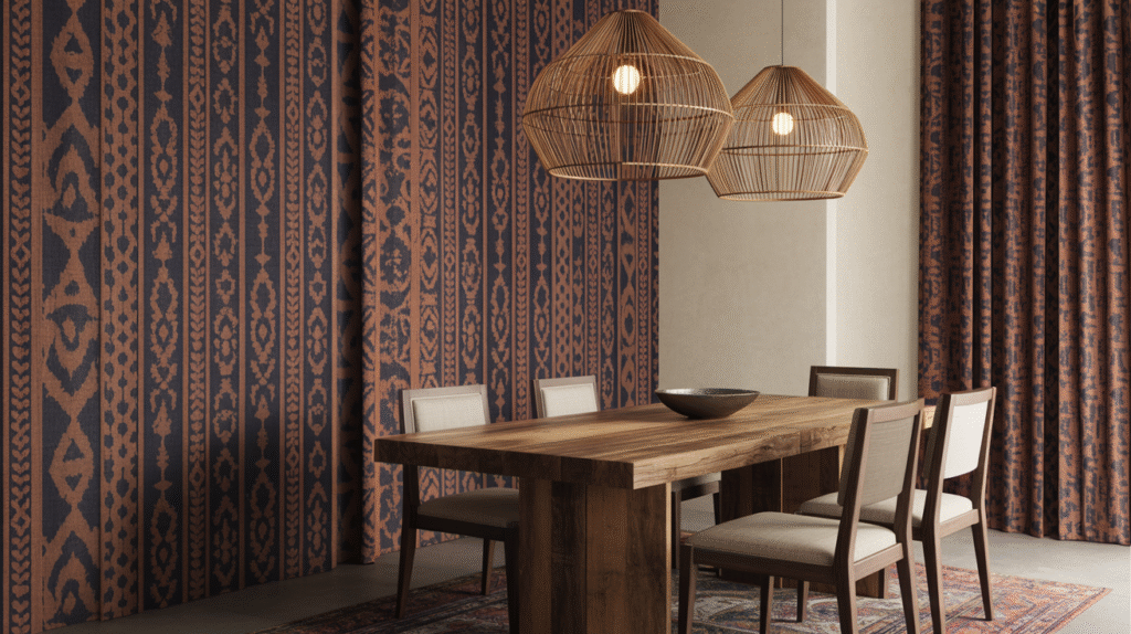 Accent Wall with Boho Wallpaper