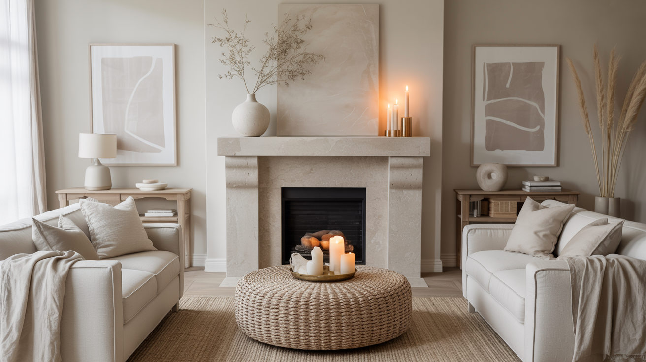 12 Refined Neutral Mantel Decor Concepts for a Sophisticated Living Room