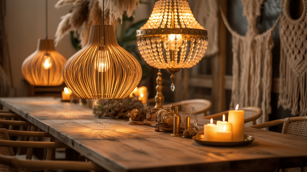 Statement Pendant Lights with Natural Materials