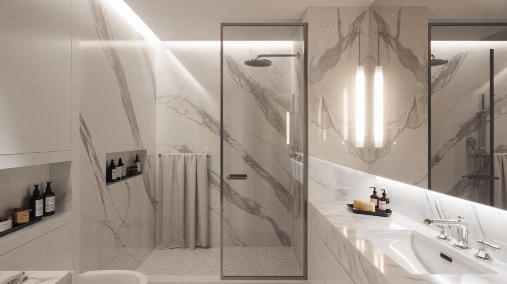 Marble-Effect Grey Wall Panels