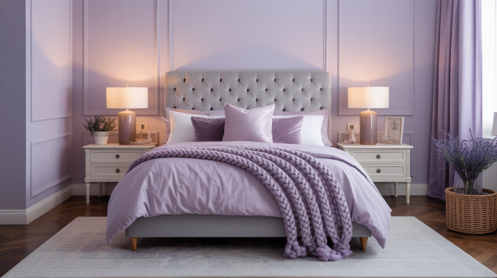 Light Purple and Gray Elegance for a Serene Space