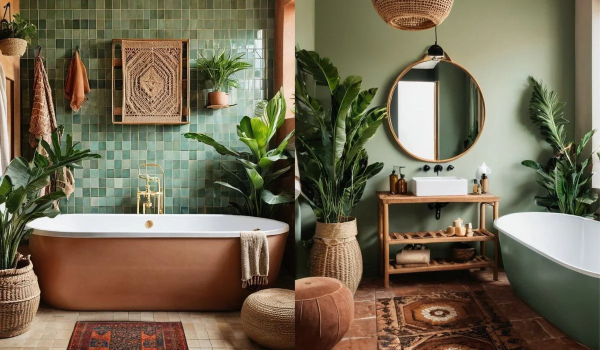 15 Unique Boho Bathroom Ideas That Mix Textures, Colors & Patterns