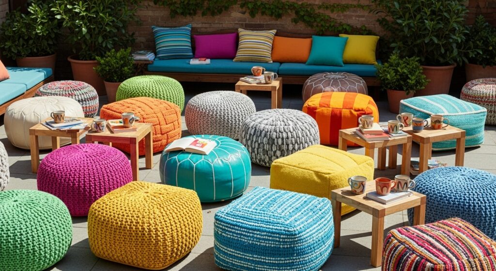 Colorful Outdoor Poufs
