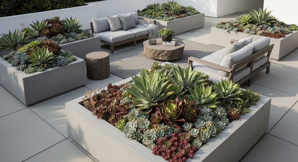 Concrete Planters with Succulents