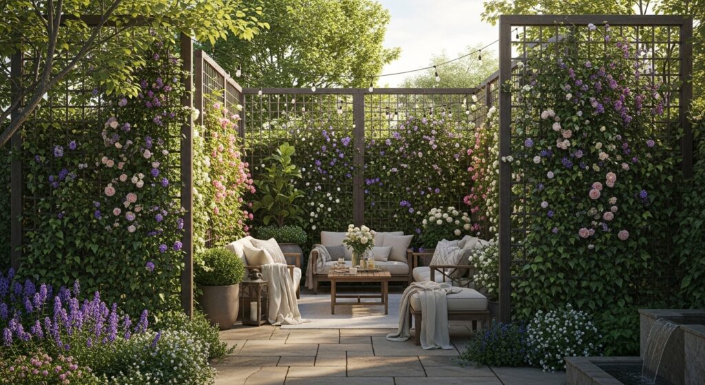 Privacy Screens with Climbing Plants