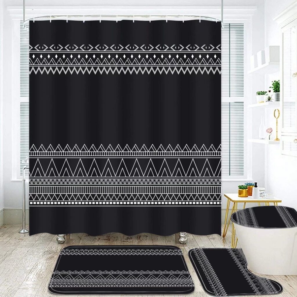 Tribal-Patterned Shower Curtain