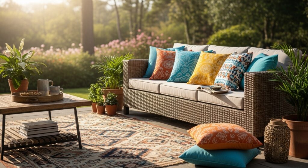 Weather-Resistant Wicker Sofa